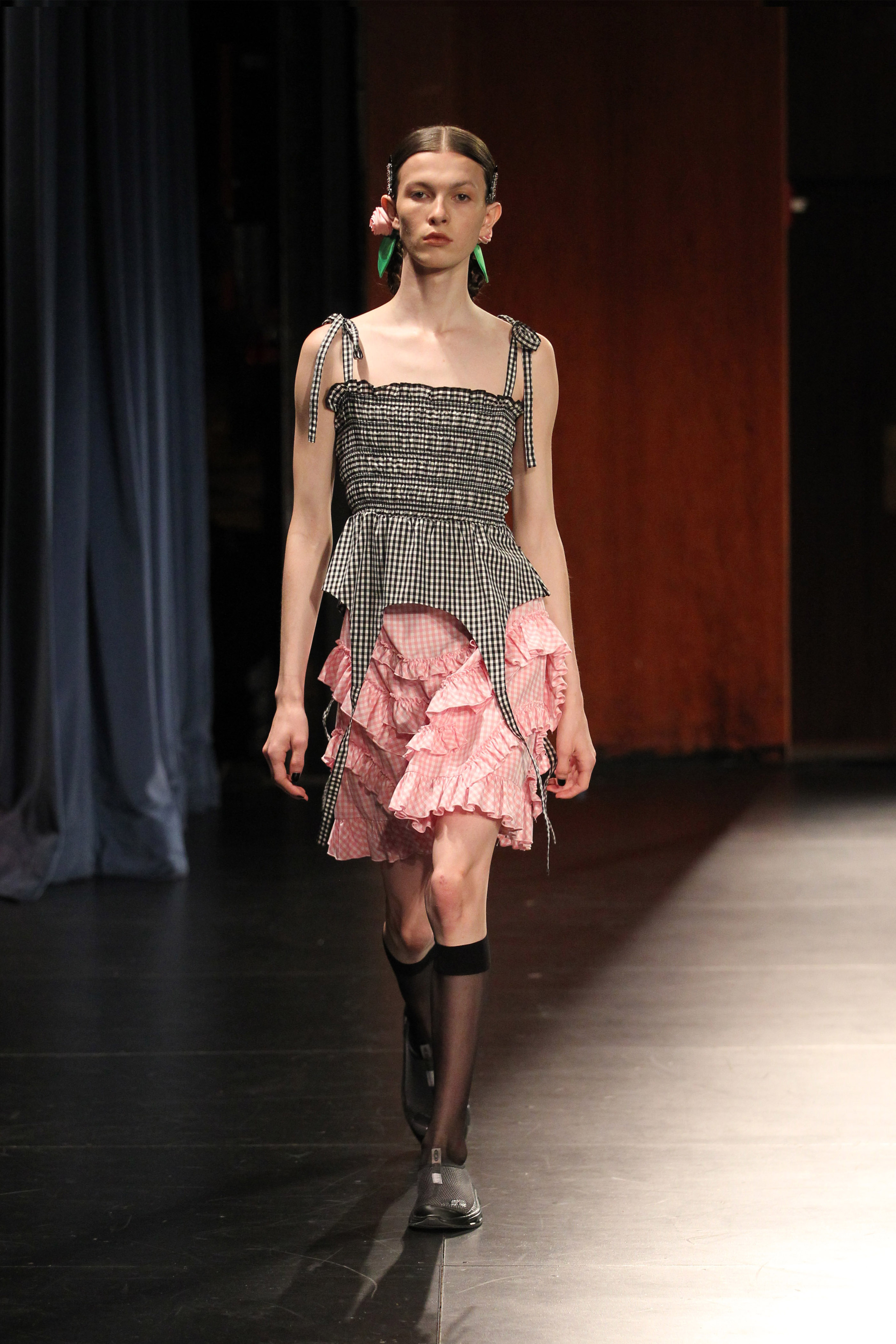 Model on runway wearing Sandy Liang at New York Fashion Week S/S 2023