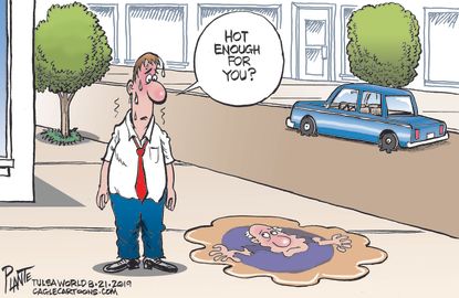 Political Cartoon U.S. Global Warming Summer Heat Wave Climate Change Hot Enough For You