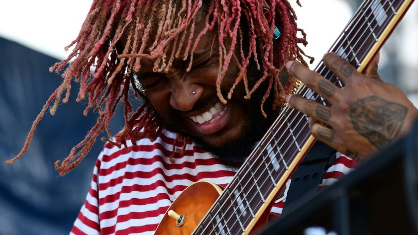 Singer/bassist Thundercat performs at the 65th edition of the Newport Jazz Festival in Newport, Rhode Island, August 2, 2019. 