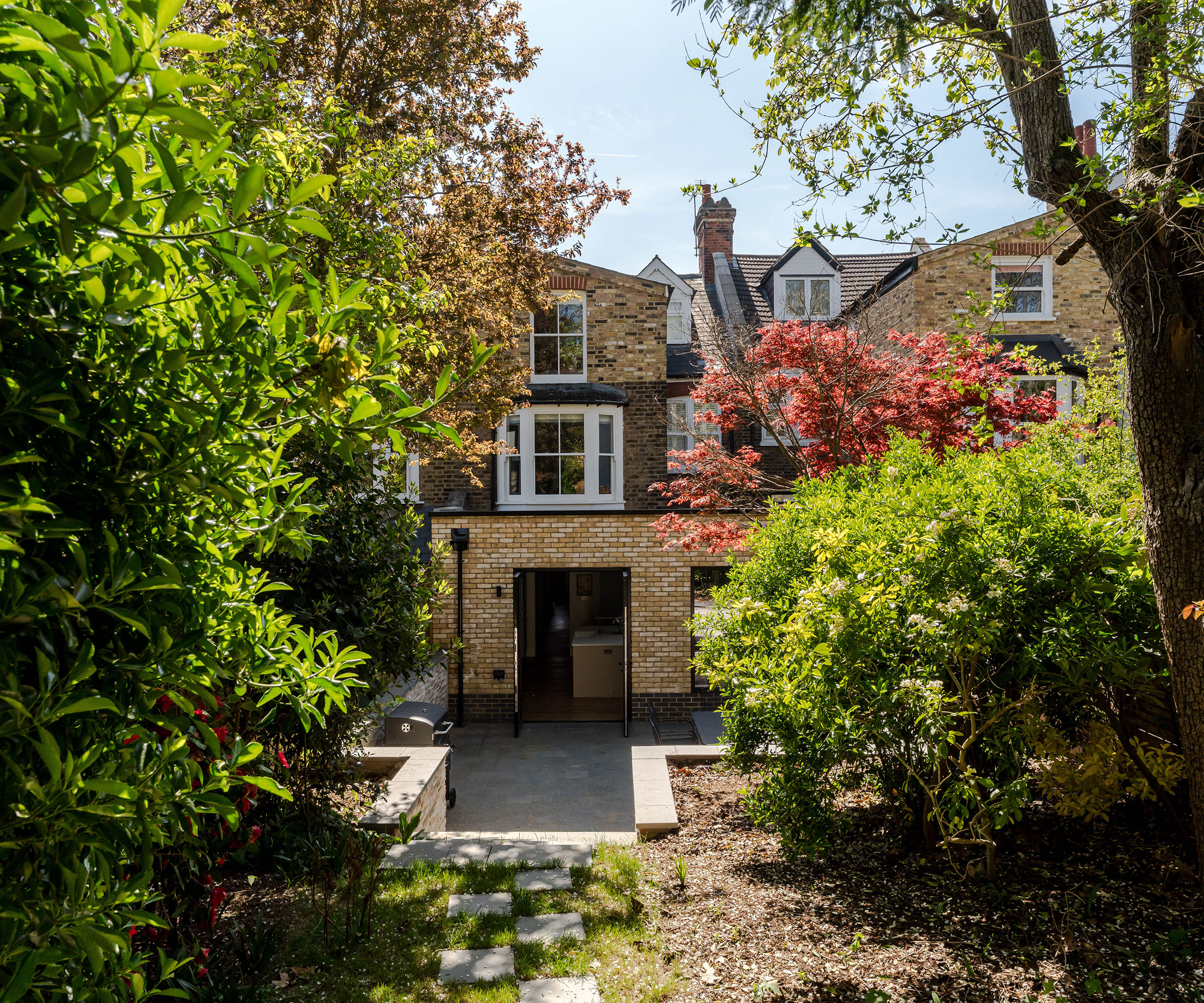 terraced house extension with sunken garden