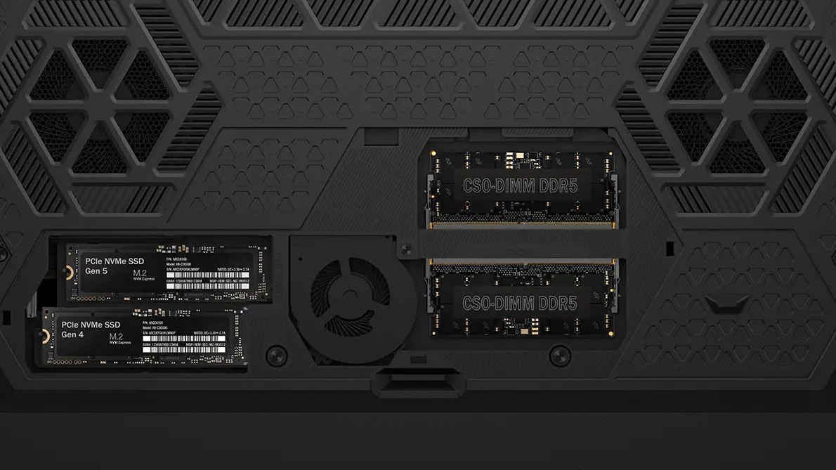 MSI Raider 16 Max HX with internal access panel removed