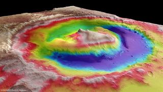 Gale Crater: Target for Curiosity Mars rover.