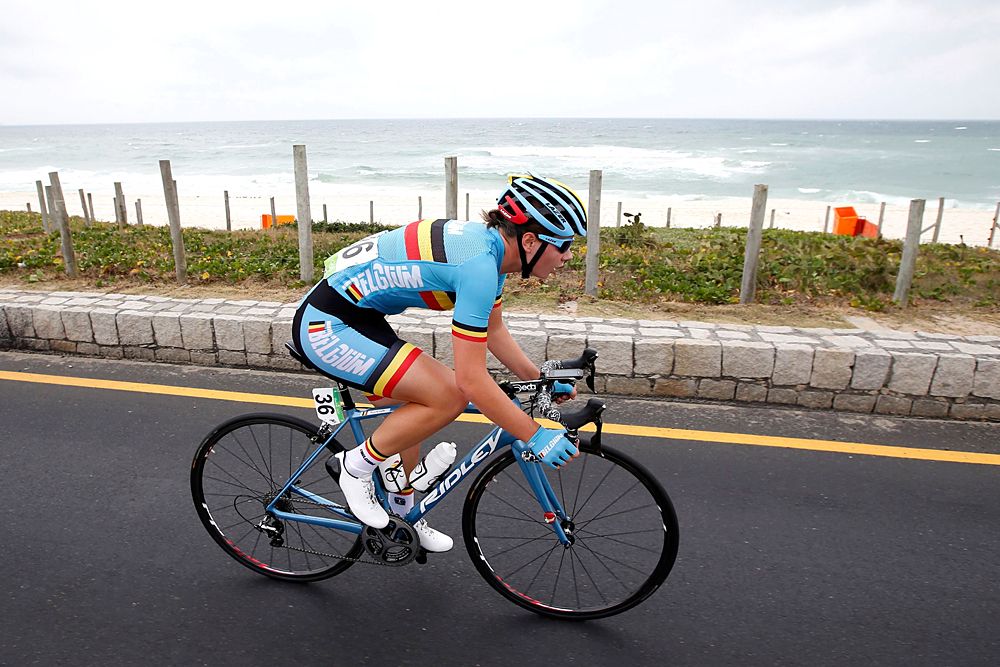 Lotte Kopecky (Belgium) on the attack