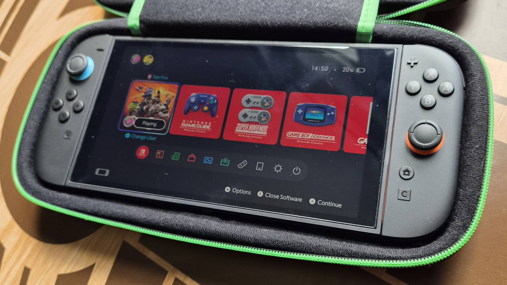 Photo of the inside of the Donkey Kong PlayTrek Switch 2 case.