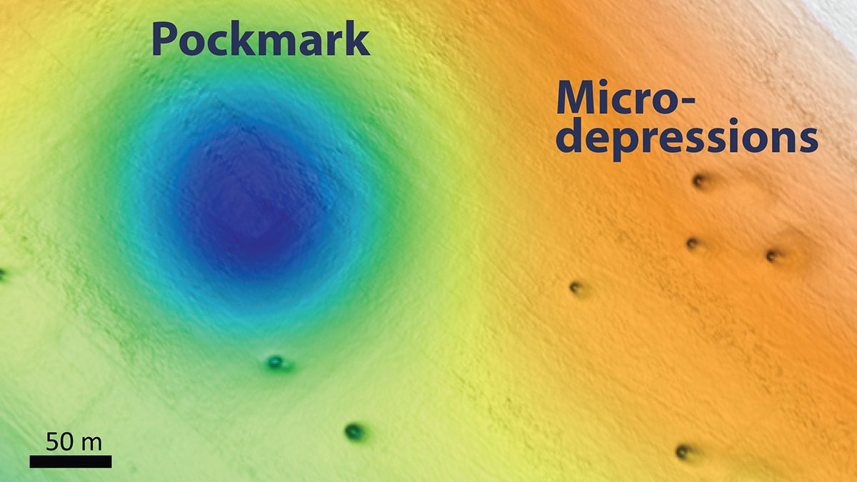 images of seafloor depressions off California&#039;s coast