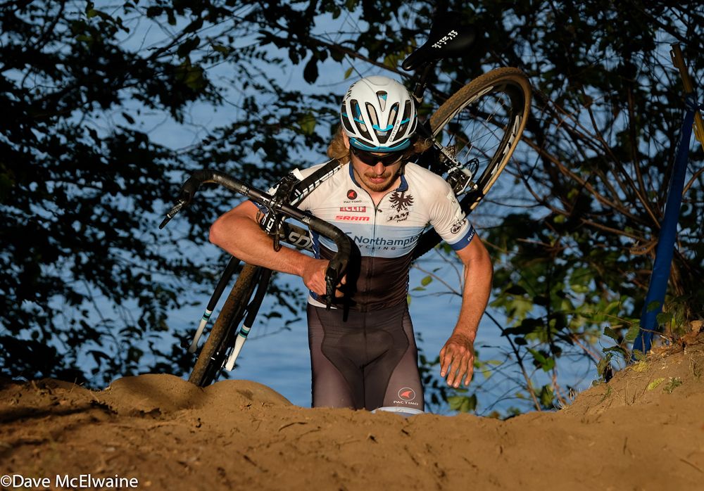 A JAM Fund racer emerging from a run-up along the ocean