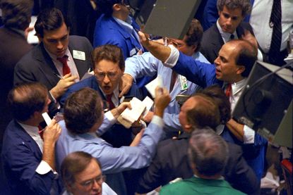 Traders during the 1987 stock market crash.