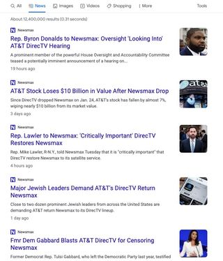 Google news search of 'DirecTV'