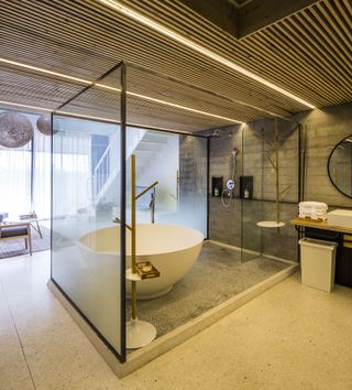 The walk-in shower in en-suite of Blossom Hill