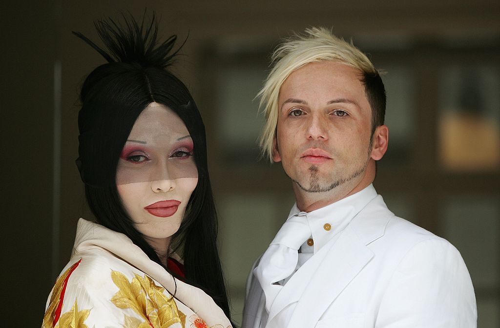 LONDON - JULY 06:(L-R) Pete Burns and Michael Simpson arrive at the Royal Society of Arts for their Civil Partnership Ceremony on July 6, 2007 in London, England.(Photo by Gareth Cattermole/G