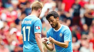 David Silva and Kevin De Bruyne in action in the Community Shield