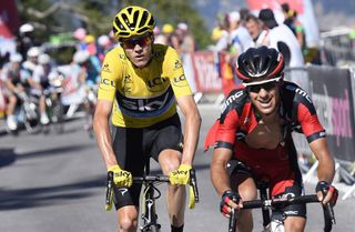 Chris Froome bridged across to Richie Porte (BMC) with the duo riding to the line together