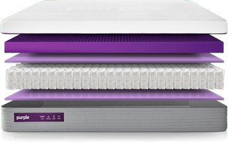 Casper vs Purple: a cross-section image of The Purple Mattress showing the various layers inside