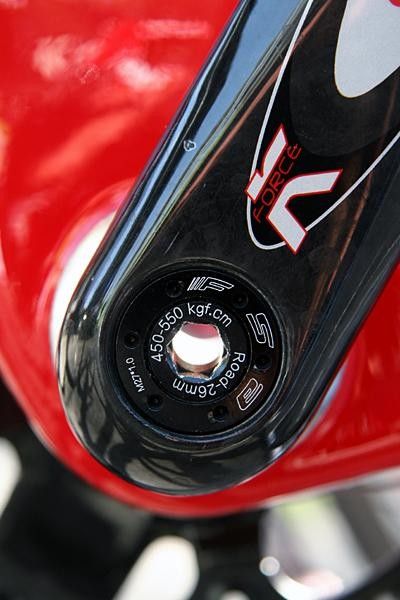 Looking through Basso's bottom bracket.