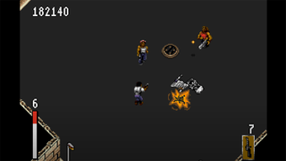 Screenshot from Predator 2 game showing several men fighting from an isometric view.