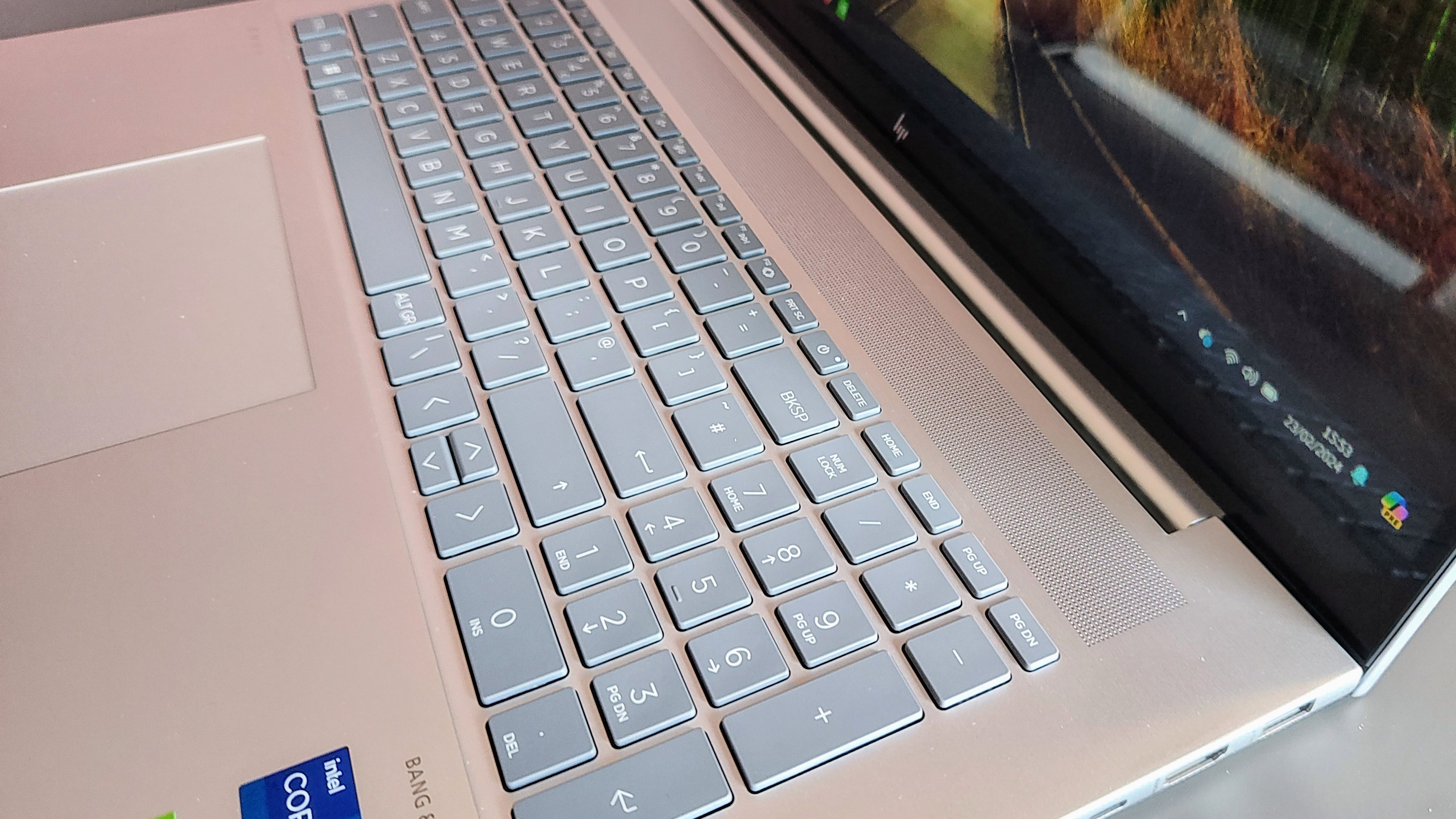 The keyboard on the HP Envy 17