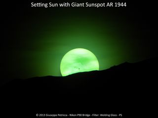 Setting Sun with Sunspot AR 1944 HDR Filtered by Petricca
