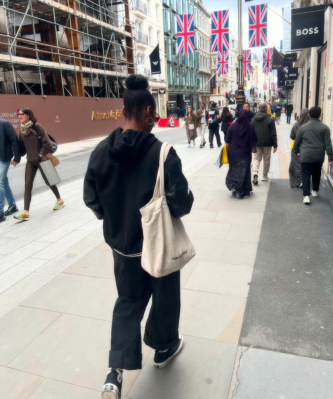 Issa Rae styled Converse sneakers in London this summer