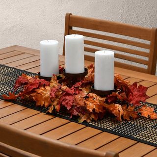 Fall candle holder maple leaves