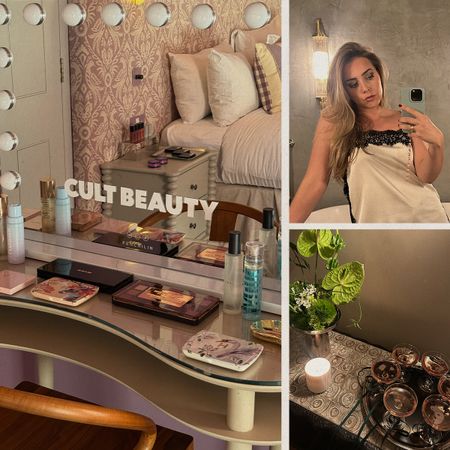 Shannon Lawlor at WWW Festive House trying Cult Beauty Products