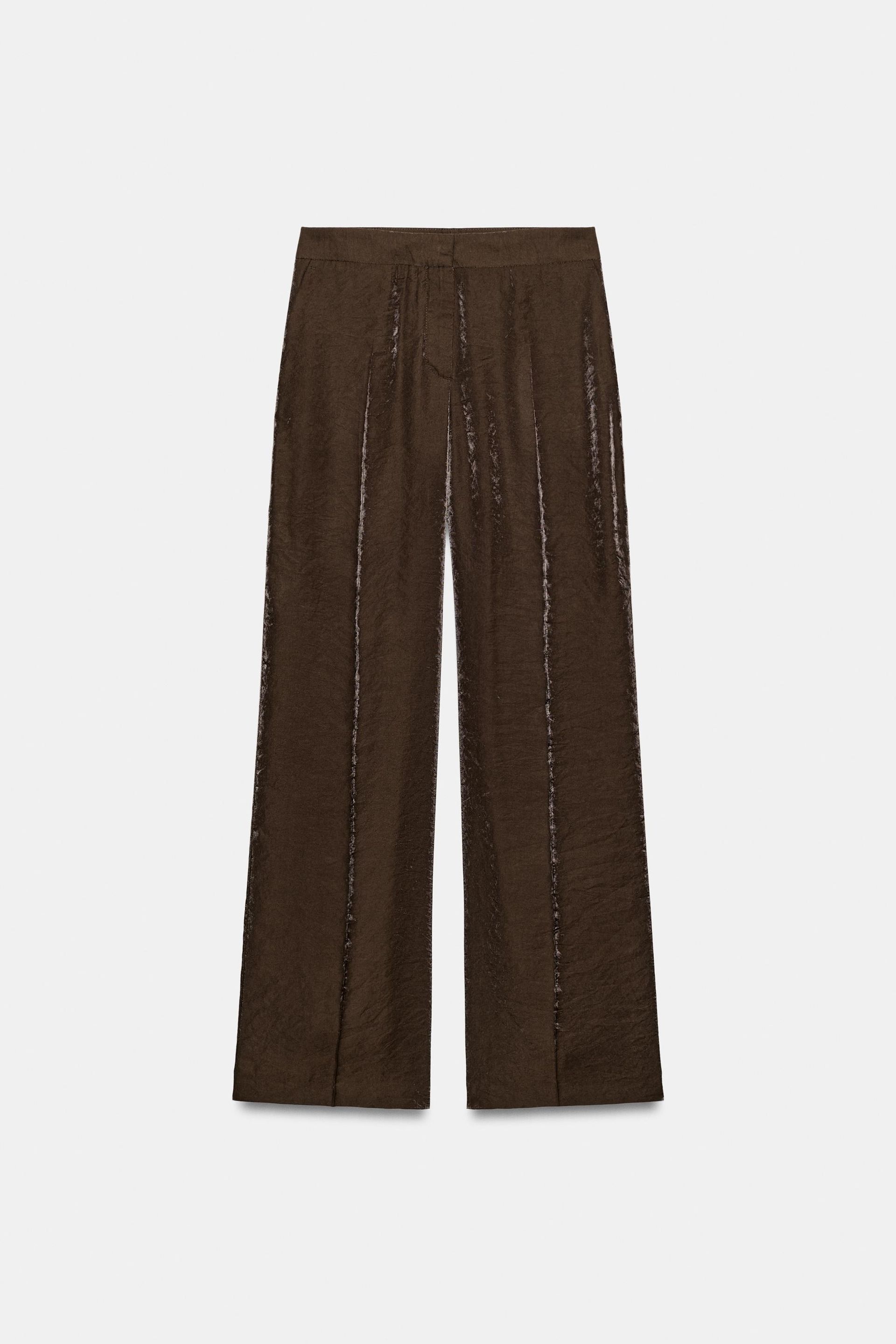 Shiny Effect Straight Pants