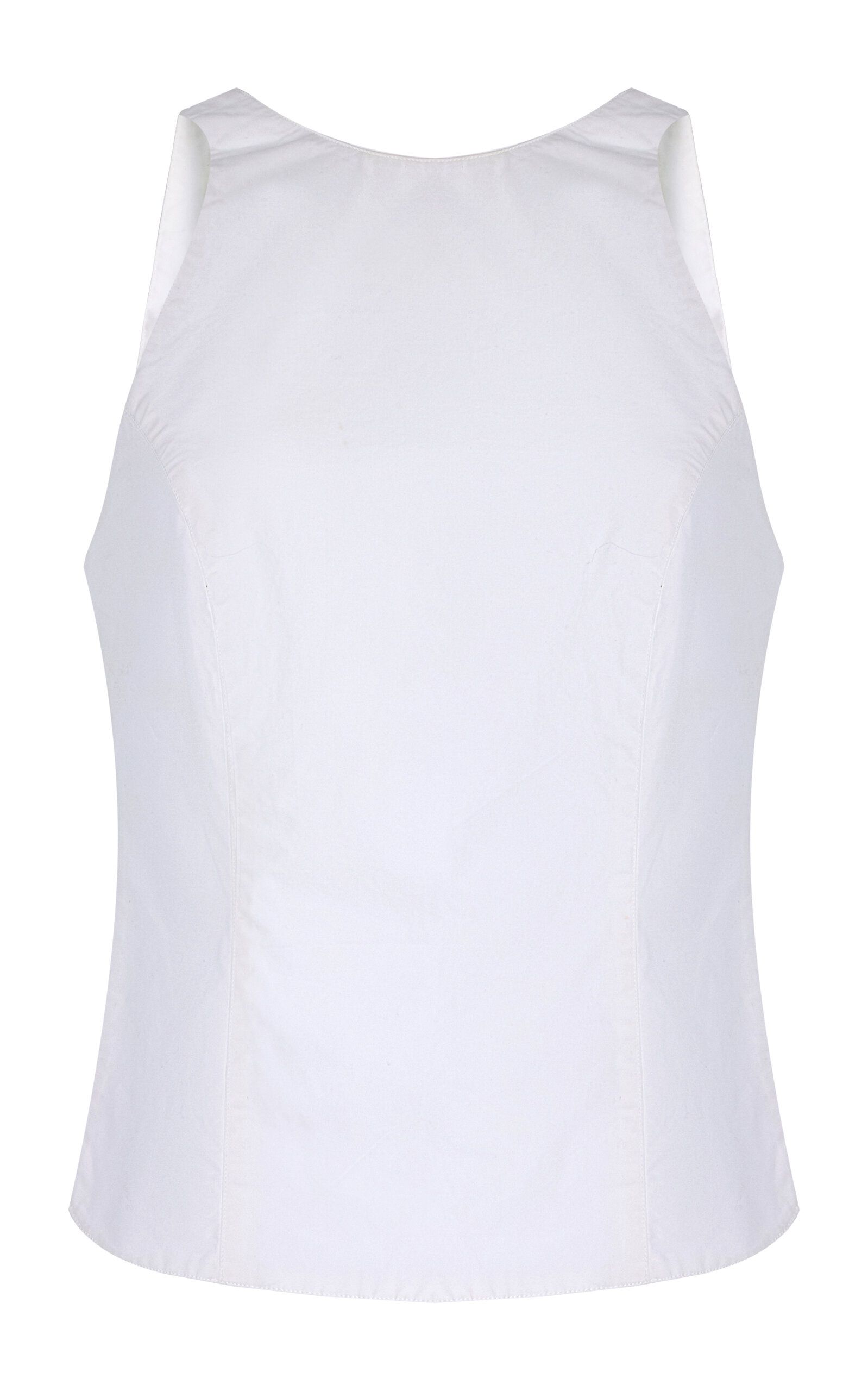 Open Back Cotton Poplin Top