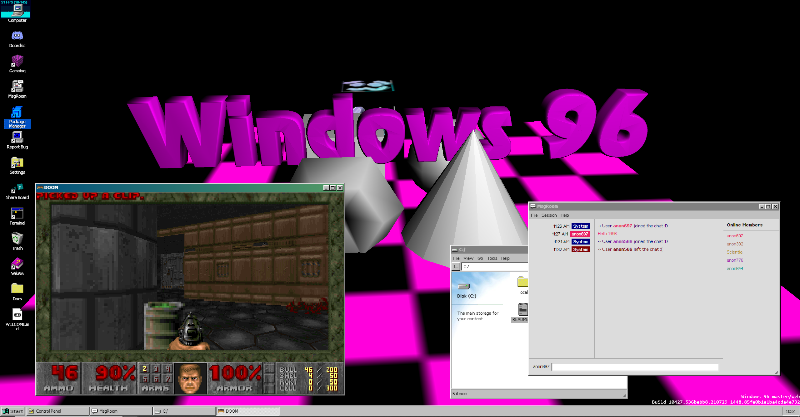 Windows 96 runs Doom