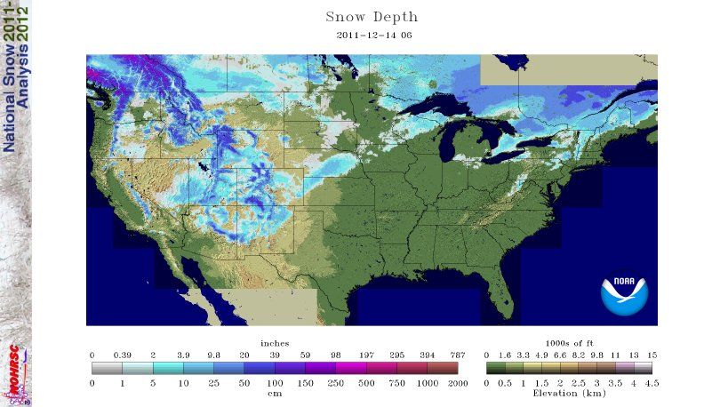 Caption: The nation&#039;s snow cover on Dec. 14, 2011. 