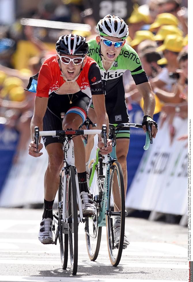 Fr&auml;nk Schleck and Bauke Mollema finish stage 17