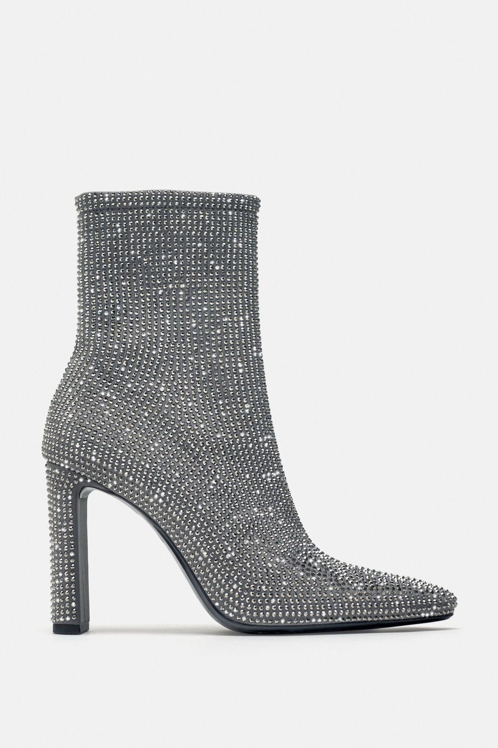 RHINESTONE HEELED ANKLE BOOTS