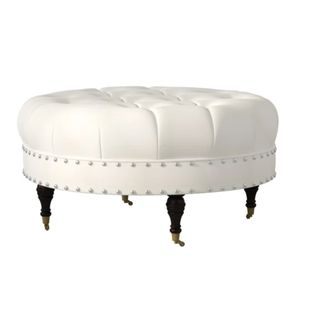 white upholstered ottoman from wayfair