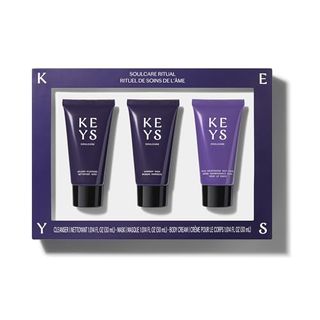 Keys Soulcare Soulcare Set, Trio Includes Golden Cleanser, Harmony Mask & Body Cream, Cleanses, Moisturizes, Calms & Soothes Skin + Body, Cruelty-Free