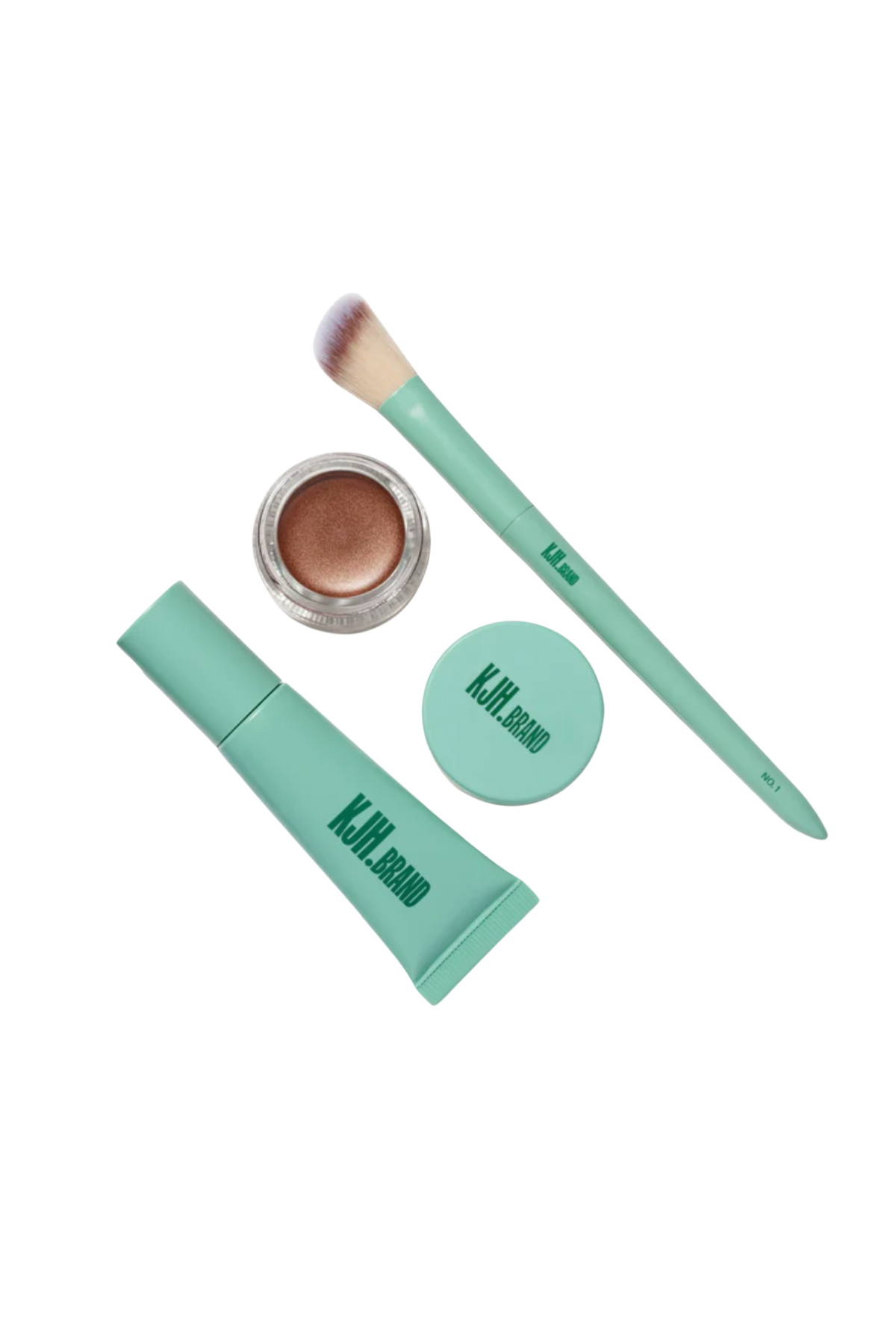 A KJH.brand highlighter kit set against a white background.