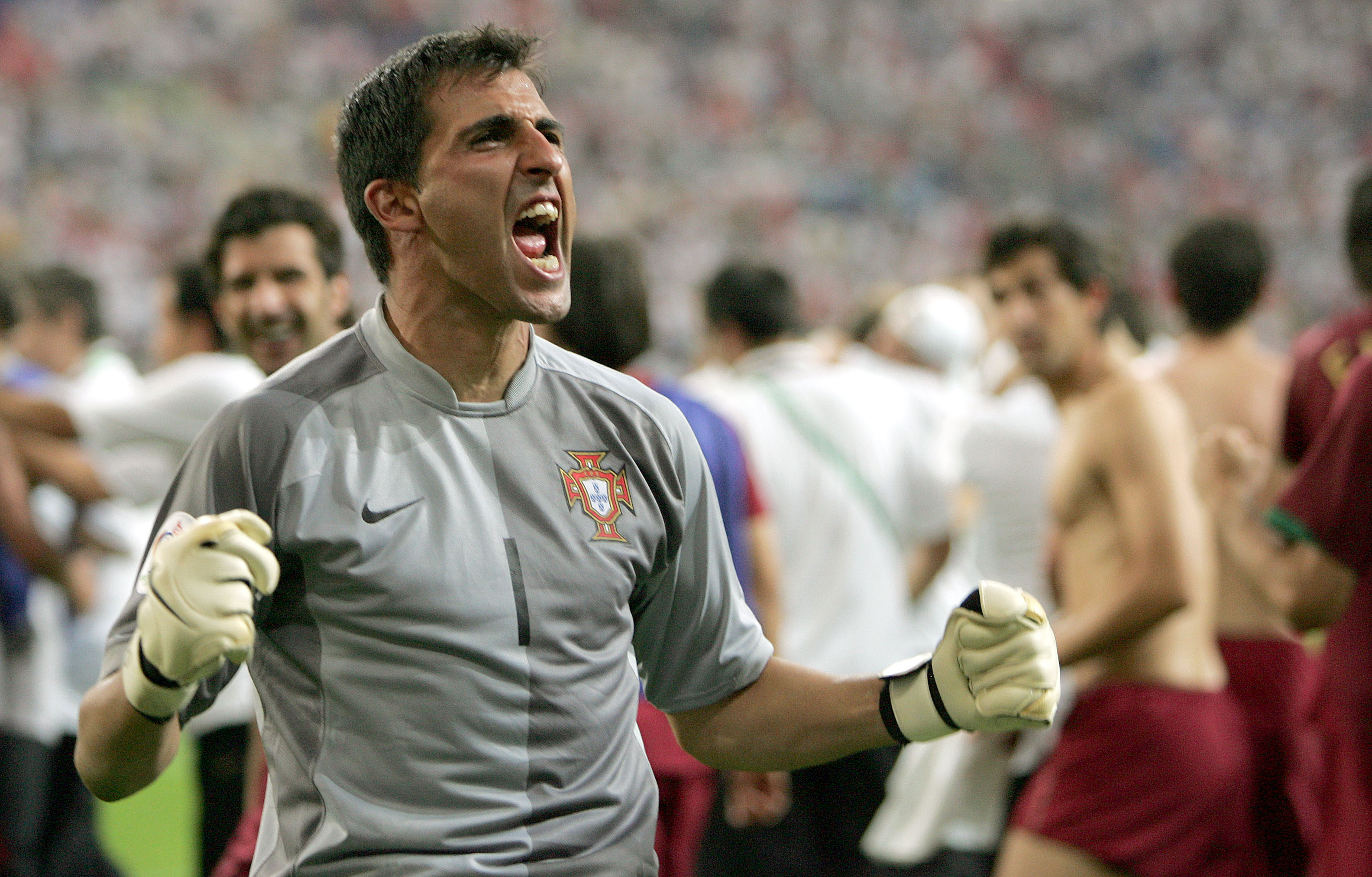 Ricardo celebrates after Portugal's penalty shootout win over England at the 2006 World Cup.