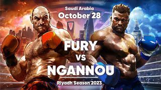 Promotional poster for boxing match between Tyson Fury and Francis Ngannou