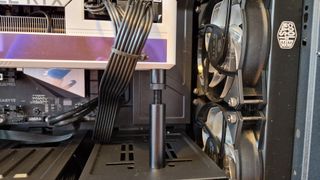 ALLY-MAGIC GPU support bracket shown supporting an RTX 3090