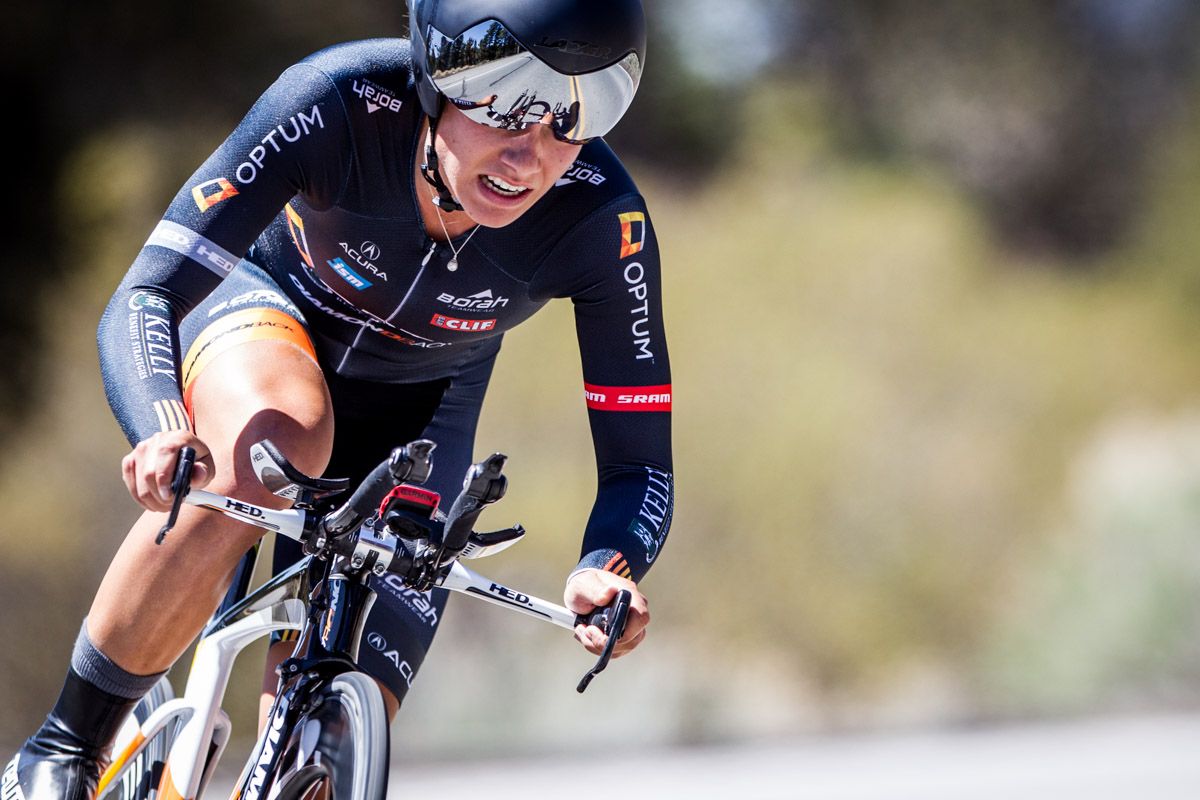 Jasmine Glaesser (Optum) puts in a strong ride for second place