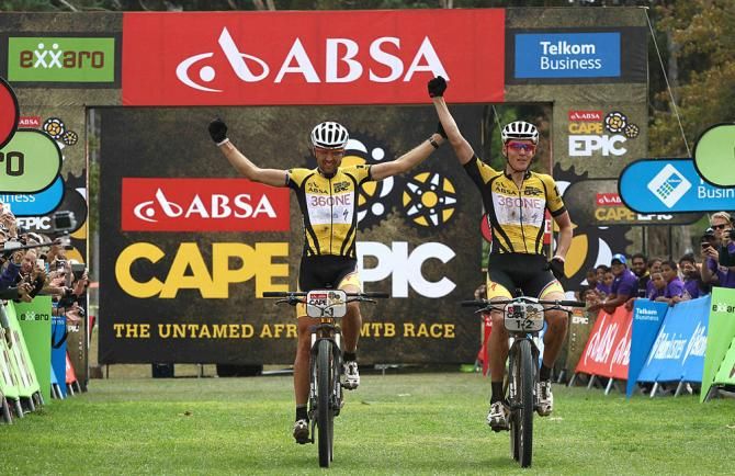 Jaroslav Kulhavy and Christoph Sauser of Burry Stander-Songo win stage 6