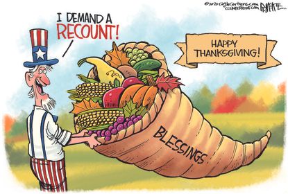 Editorial Cartoon U.S. Thanksgiving blessings