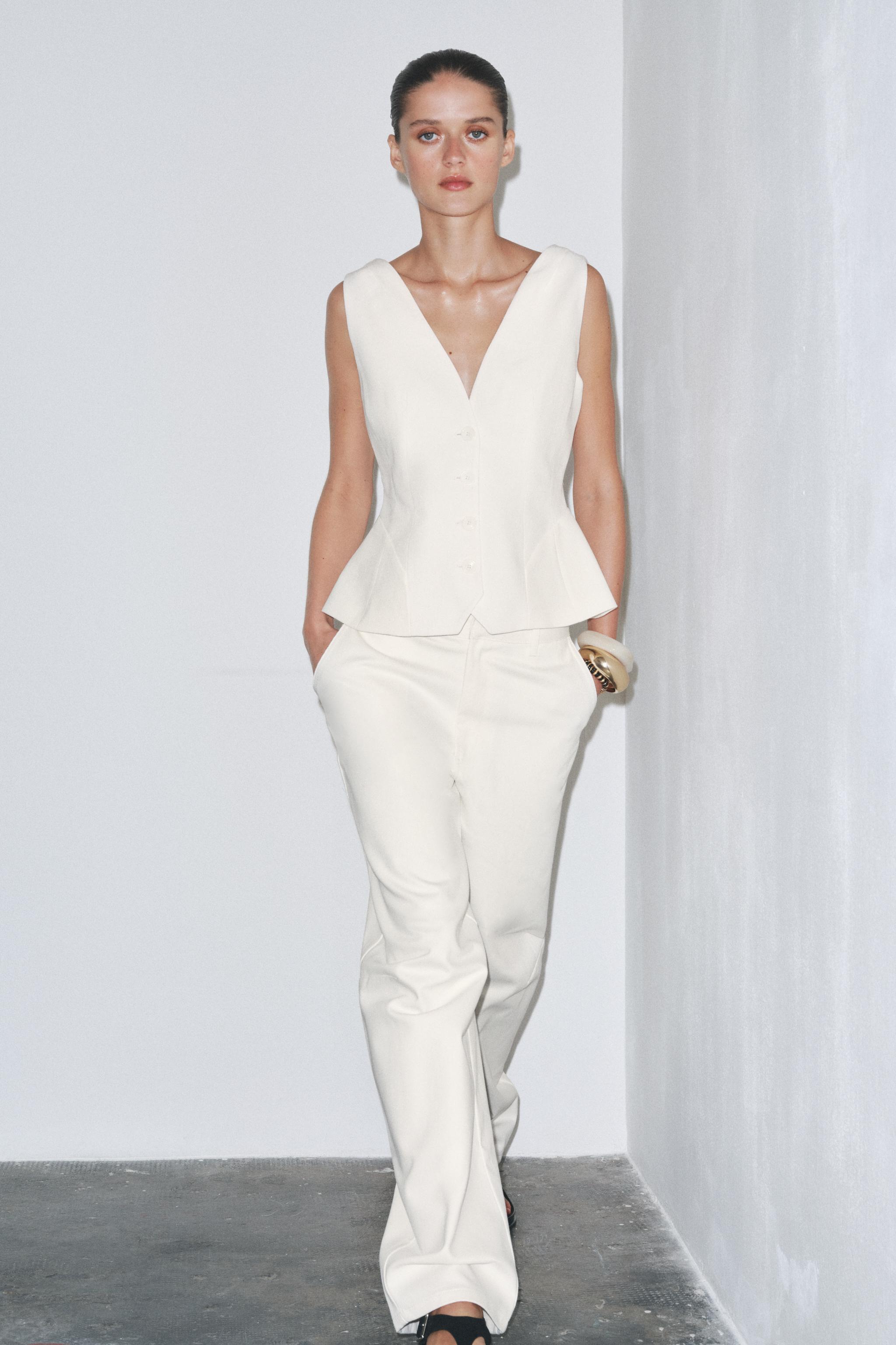Zw Collection Linen Blend Volume Vest