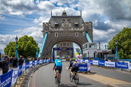 Two participants take place in RideLondon in 2022