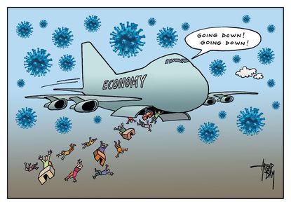 Editorial Cartoon World coronavirus economy