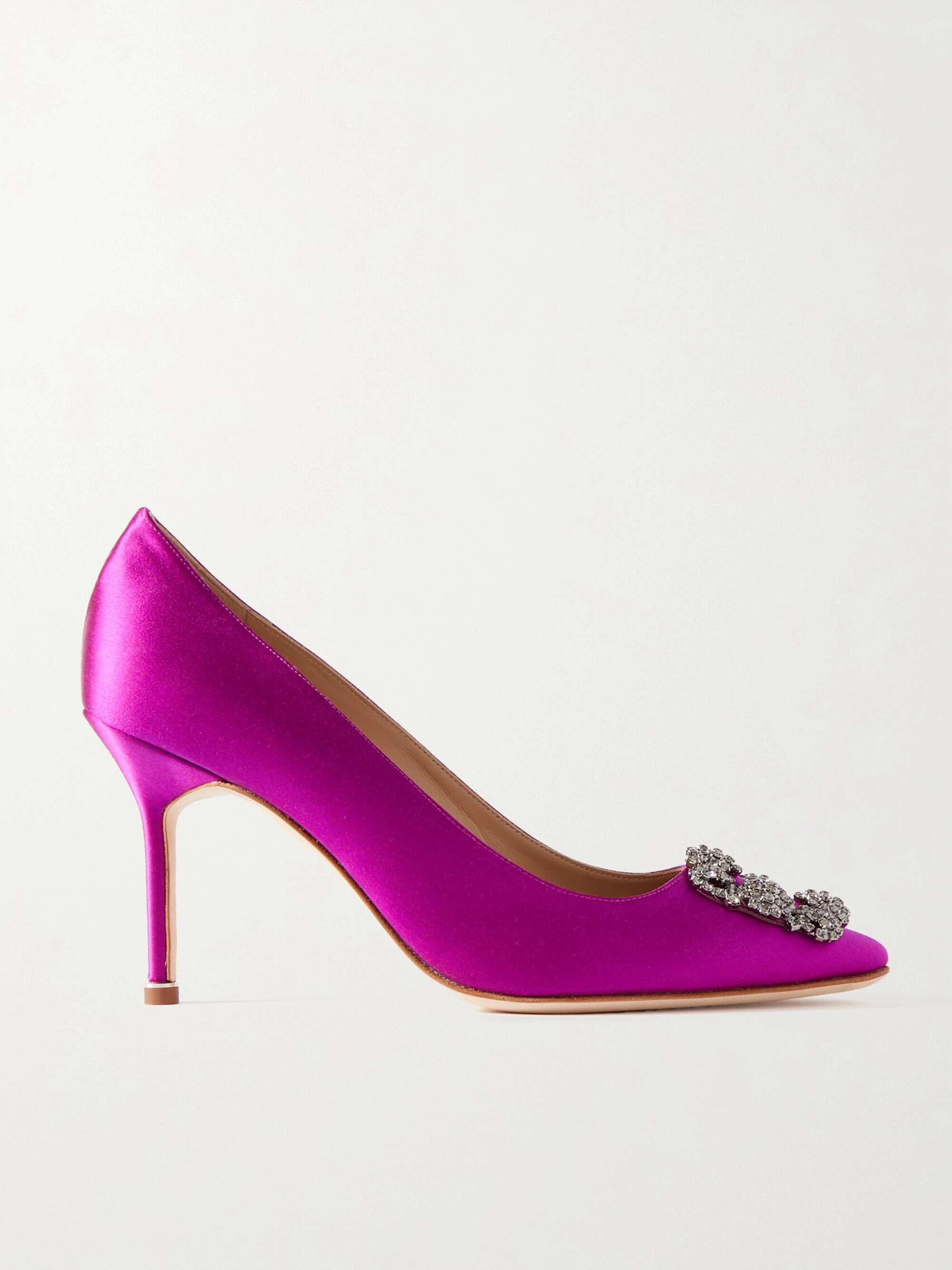 Hangisi 90 Crystal-Embellished Satin Pumps
