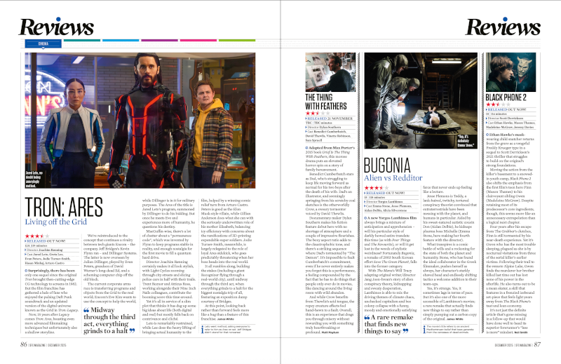 Two pages of film reviews.