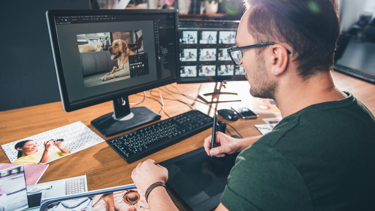 A digital artist working on a computer