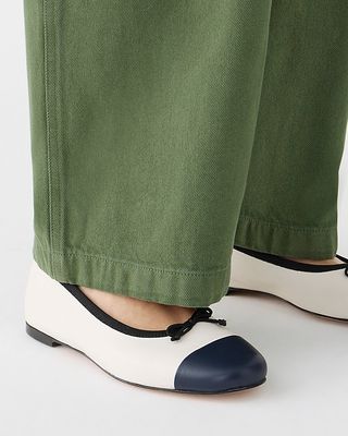 Zoe Cap Toe Ballet Flats in Leather