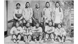 Antique photograph of Blackfeet Indians.