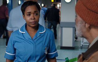 Louise wants to help Ernest (played by Paul Barber), but can she do anything for him in this Saturday's Casualty?