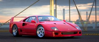 A Ferrari F40 shown in Scapes photo mode in Gran Turismo 7