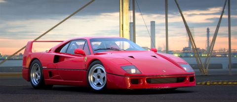 En Ferrari F40 visas i Scapes fotoläge i Gran Turismo 7
